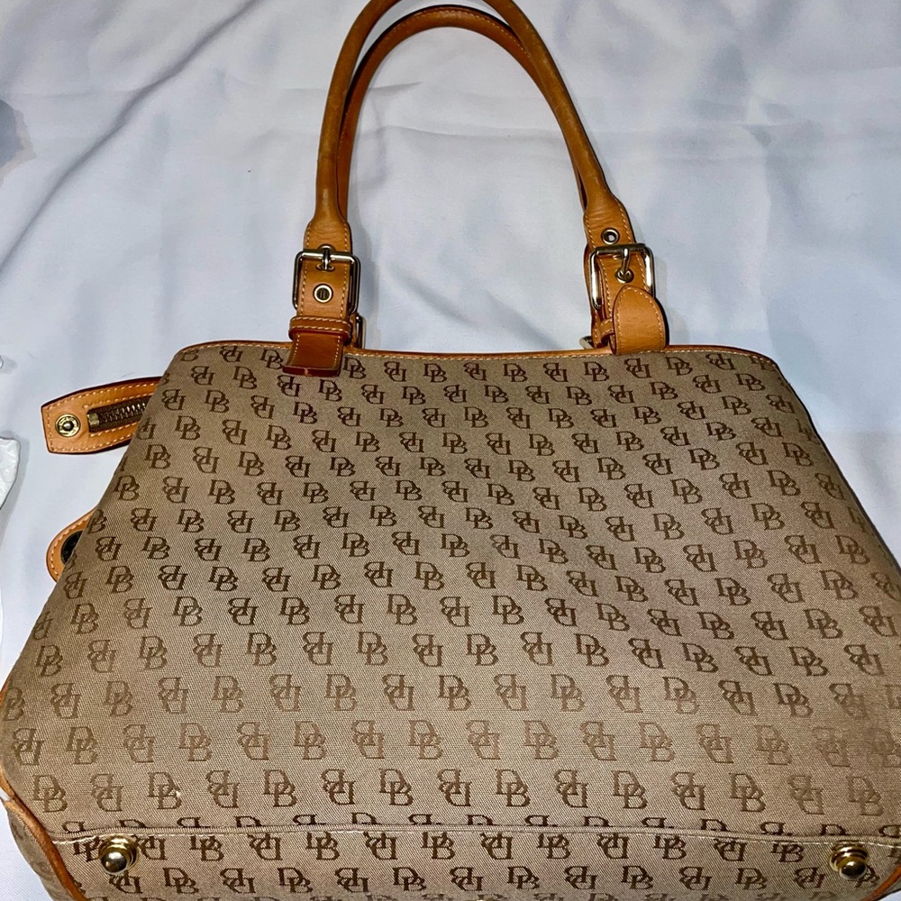 Dooney and Bourke Brown tan COBBLERS SPECIAL!! Corner needs repair. See pic